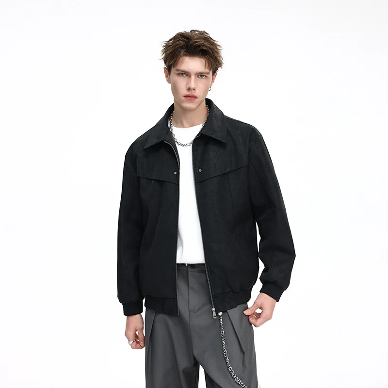 Herren Leichte Harrington‑Jacke im Overshirt‑Stil mit Rippbündchen Drune