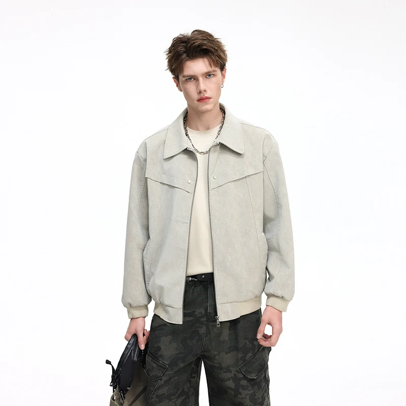 Herren Leichte Harrington‑Jacke im Overshirt‑Stil mit Rippbündchen Drune