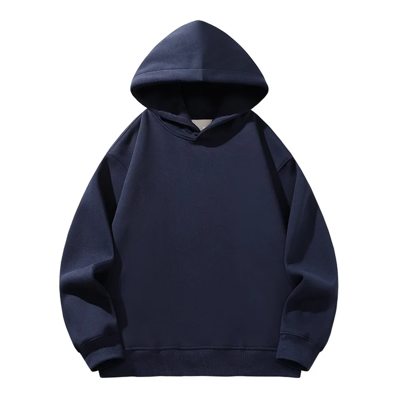 Damen Oversize Kapuzenpullover aus weichem Baumwollmix mit geripptem Saum und Raglanärmeln Drune