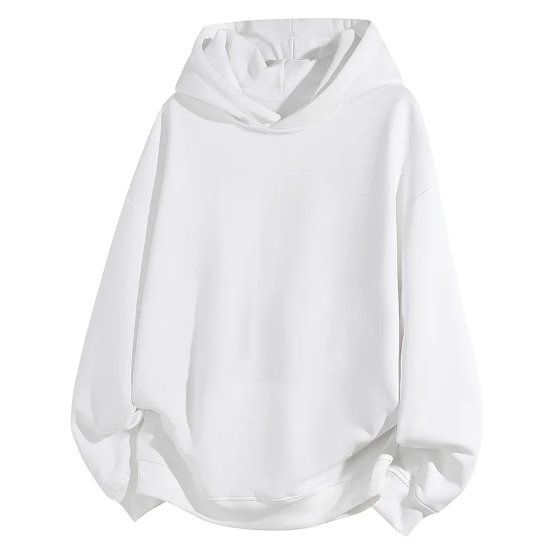 Damen Oversize Kapuzenpullover aus weichem Baumwollmix mit geripptem Saum und Raglanärmeln Drune