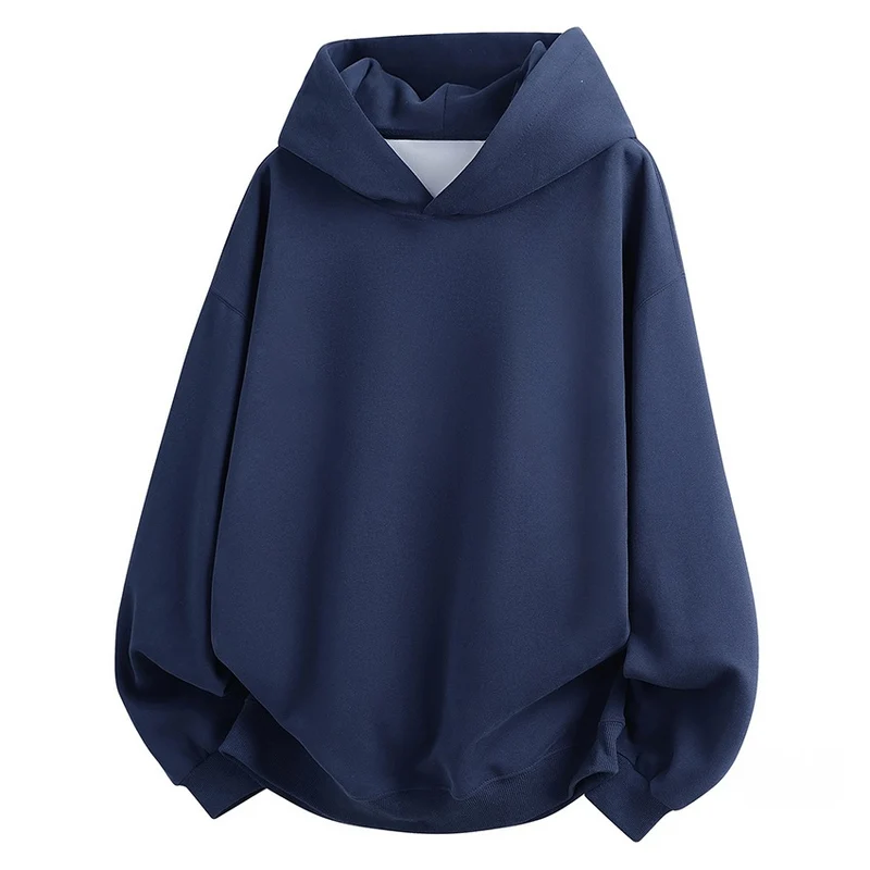 Damen Oversize Kapuzenpullover aus weichem Baumwollmix mit geripptem Saum und Raglanärmeln Drune