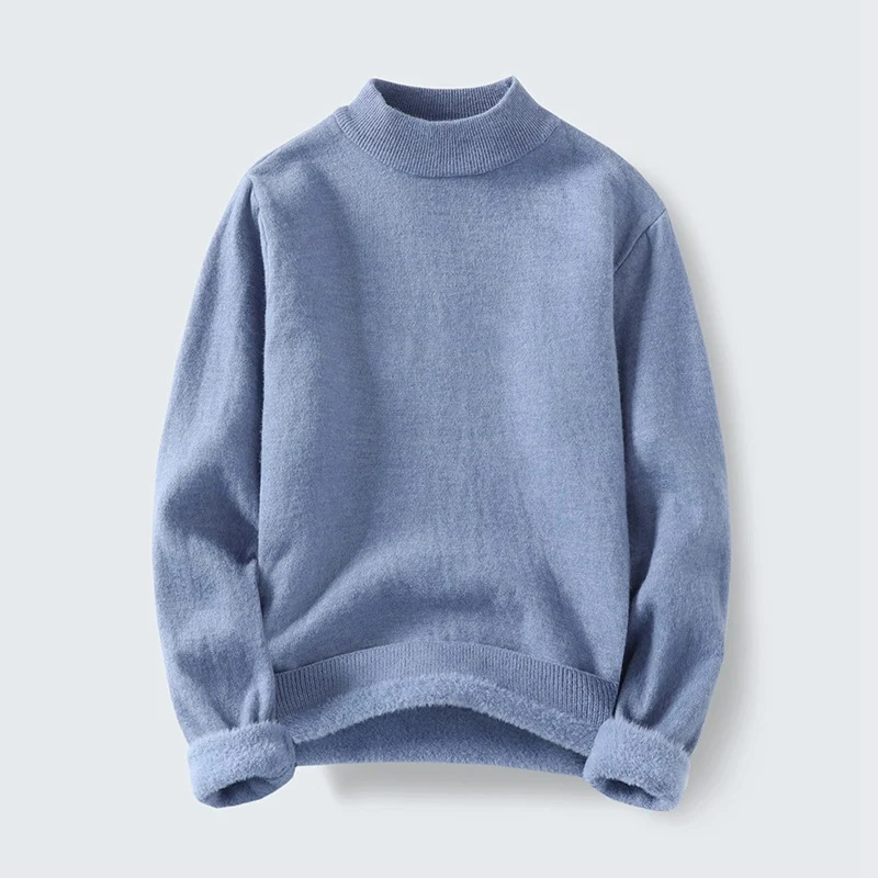 Damen Feinstrick-Mockneck-Pullover mit wärmendem Fleece-Innenfutter und umgeschlagenen Teddy-Bündchen Drune