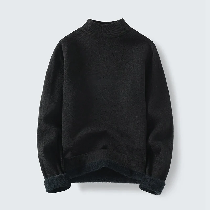 Damen Feinstrick-Mockneck-Pullover mit wärmendem Fleece-Innenfutter und umgeschlagenen Teddy-Bündchen Drune