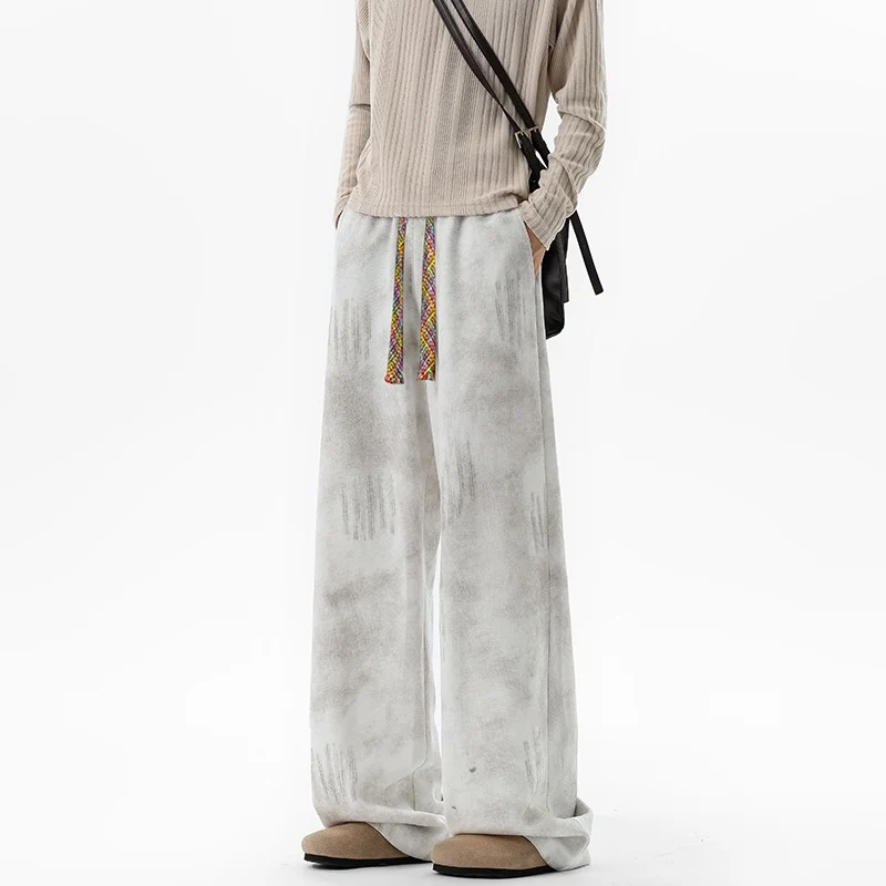 Damen Extraweite Kuschel-Loungehose mit Tunnelzug, weichem Velours und überlangem Saum Drune