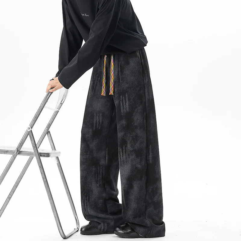 Damen Extraweite Kuschel-Loungehose mit Tunnelzug, weichem Velours und überlangem Saum Drune