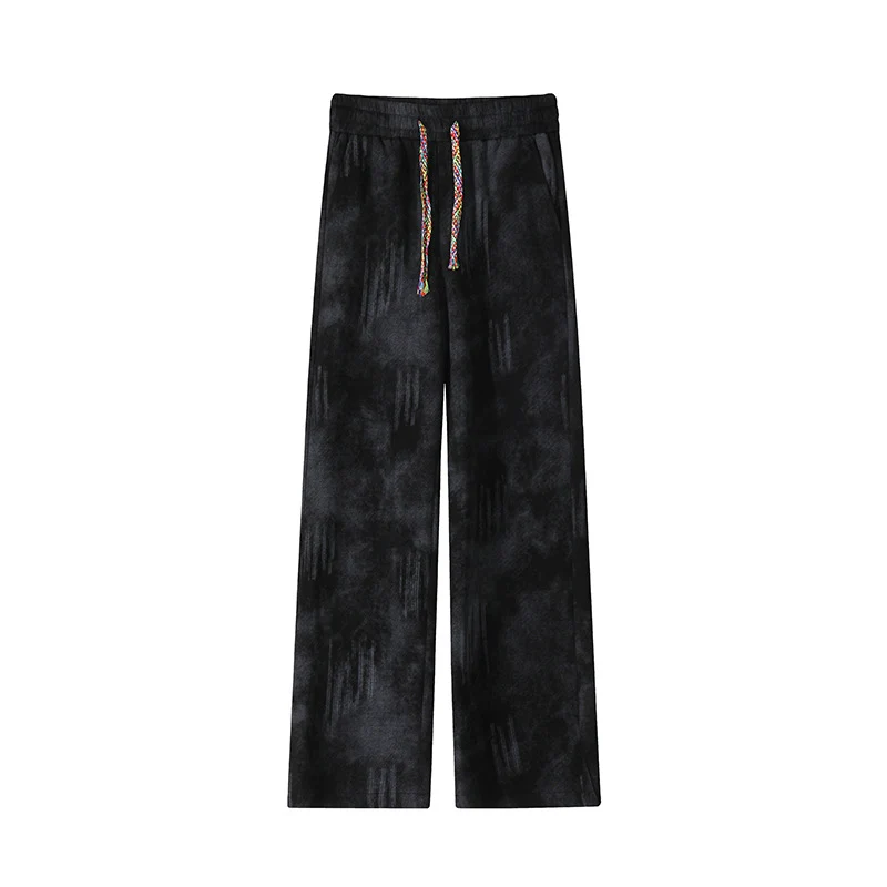 Damen Extraweite Kuschel-Loungehose mit Tunnelzug, weichem Velours und überlangem Saum Drune