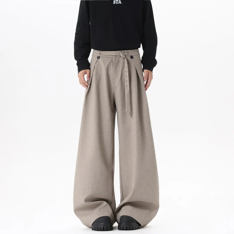 Damen Extraweite Culotte-Hose mit Faltenbund und Ziergürtel Drune