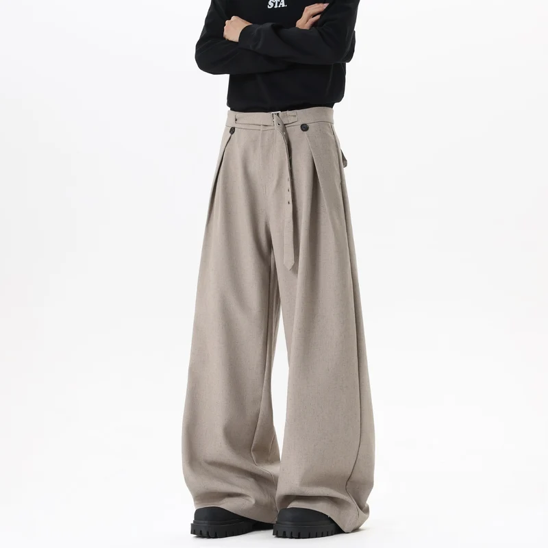 Damen Extraweite Culotte-Hose mit Faltenbund und Ziergürtel Drune
