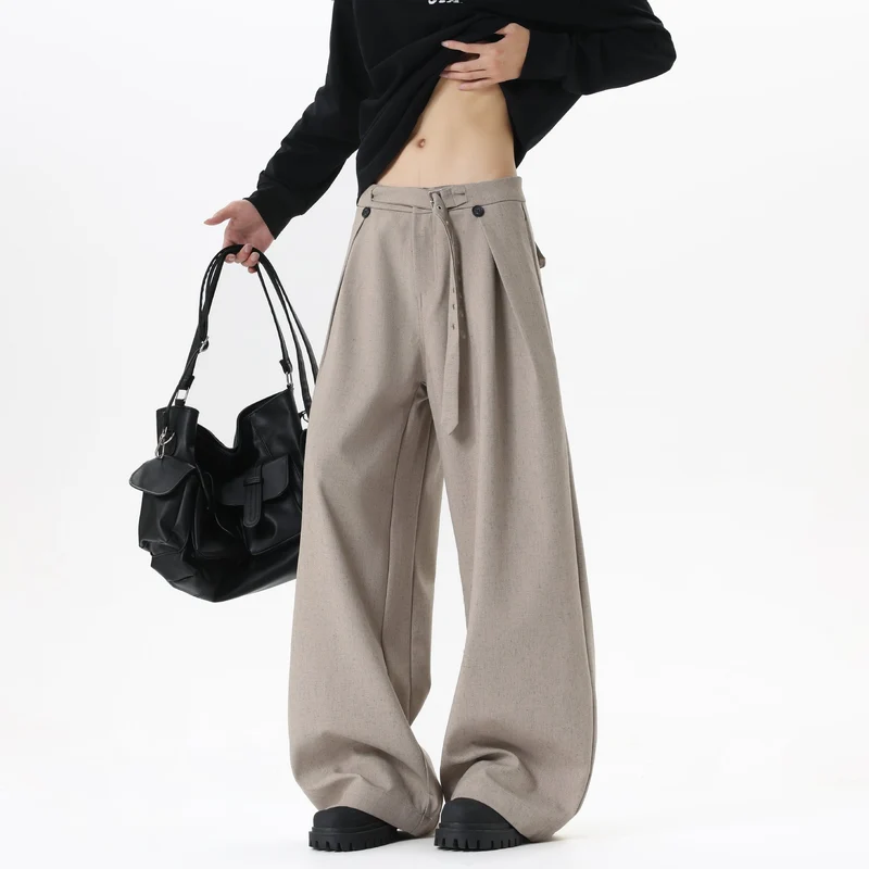 Damen Extraweite Culotte-Hose mit Faltenbund und Ziergürtel Drune