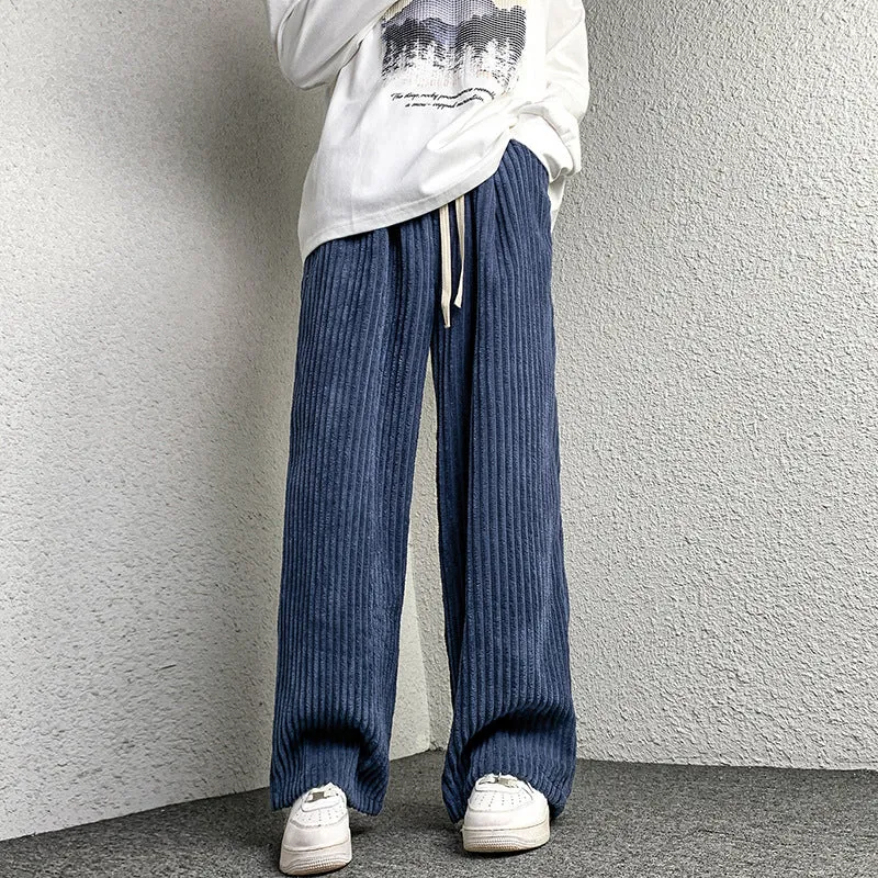 Damen Extraweite Cordhose mit Kordelzug, Rippenstruktur und weitem Bein Drune