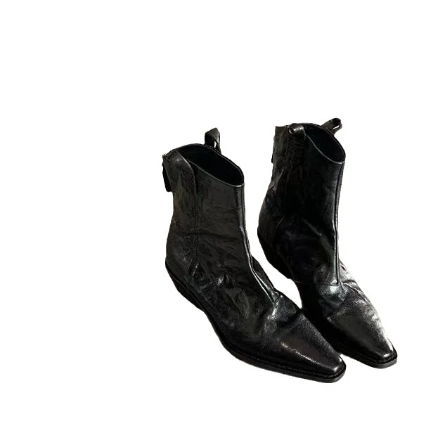 Herren Western-Stiefelette mit spitzer Kappe und Zugschlaufen Drune