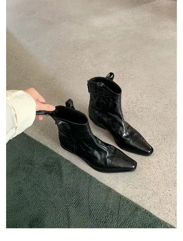 Herren Western-Stiefelette mit spitzer Kappe und Zugschlaufen Drune