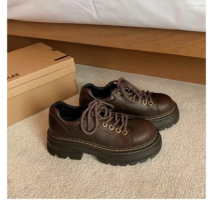 Damen Robust-elegante Derbys mit markanter Plateau-Laufsohle und Profilsohle Drune