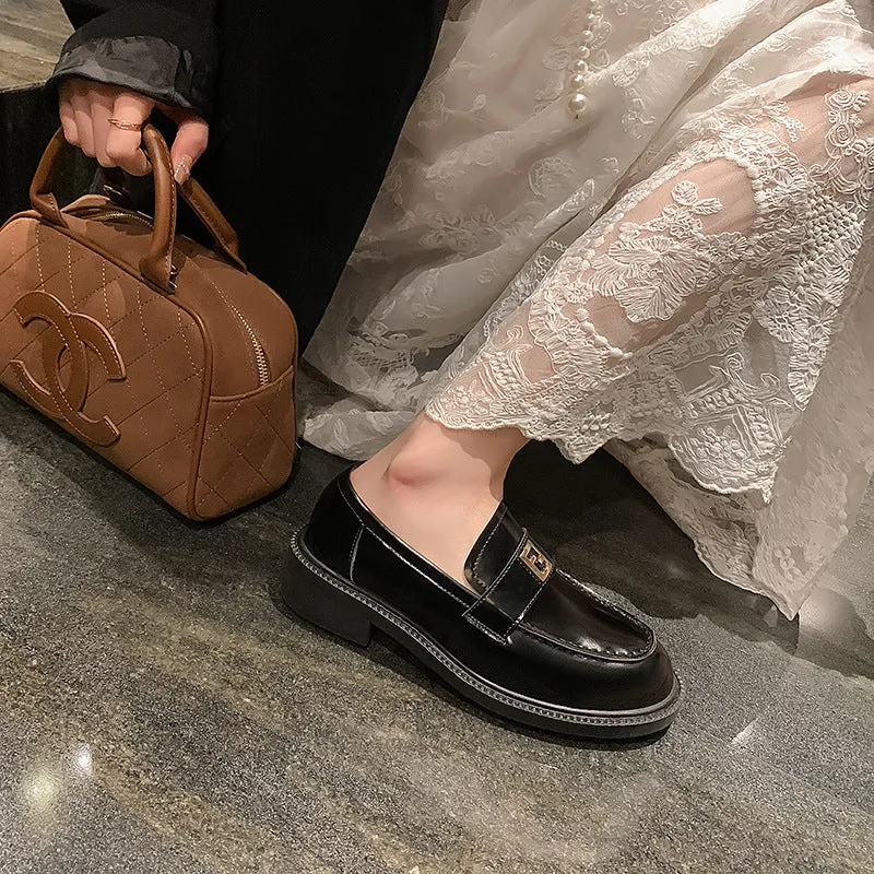 Damen Patent-Loafer im Penny-Design mit sculpted Blockabsatz Drune
