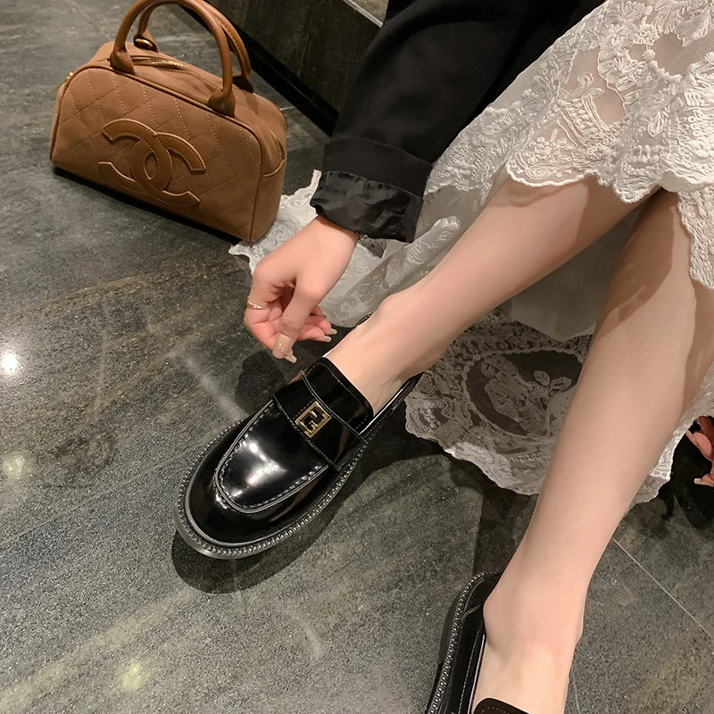 Damen Patent-Loafer im Penny-Design mit sculpted Blockabsatz Drune