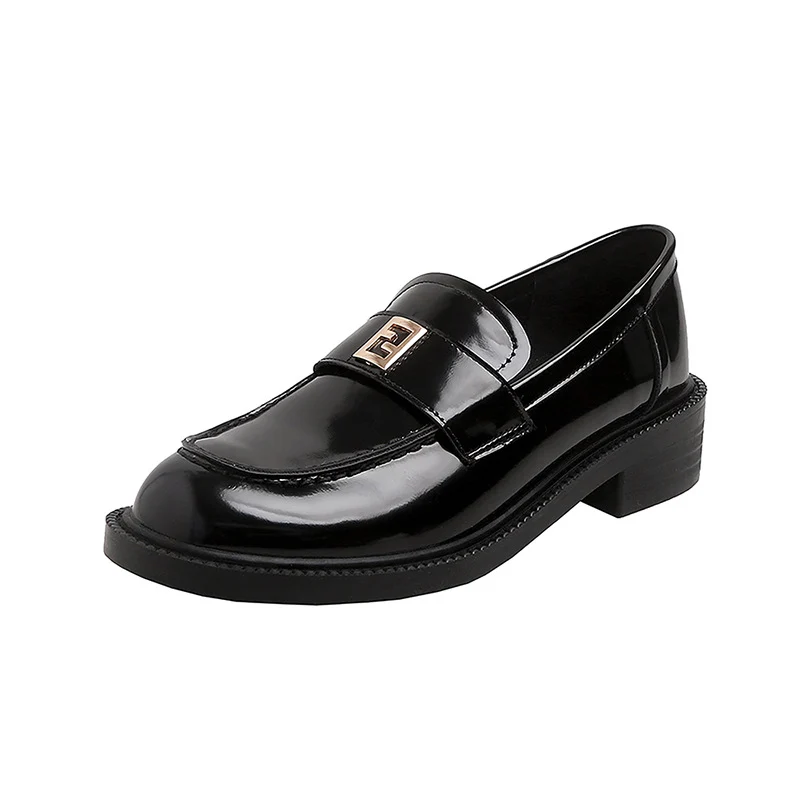 Damen Patent-Loafer im Penny-Design mit sculpted Blockabsatz Drune