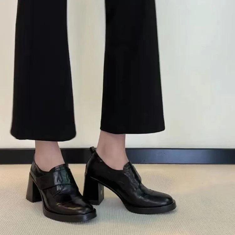 Damen Monkstrap-Loafer mit breitem Riemen und skulpturiertem Blockabsatz Drune