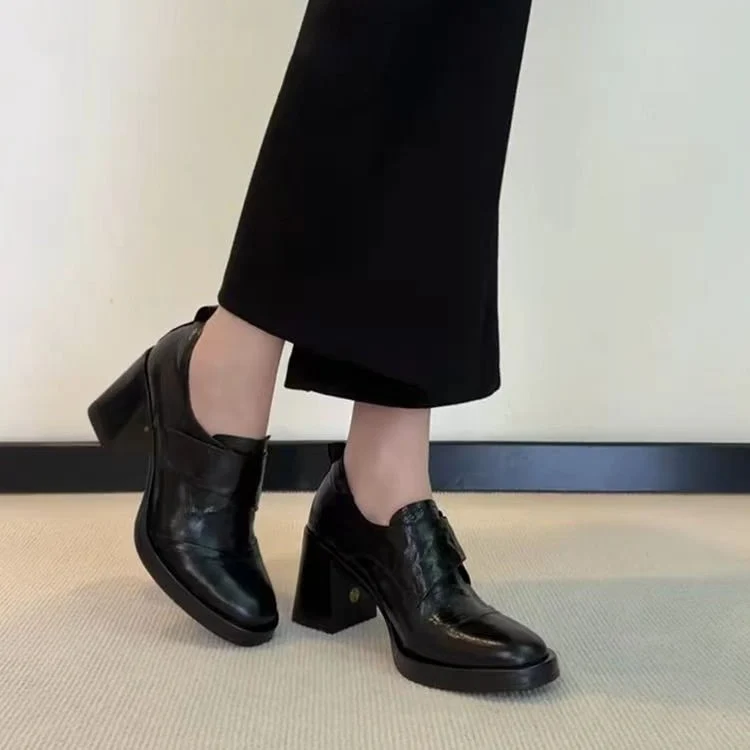 Damen Monkstrap-Loafer mit breitem Riemen und skulpturiertem Blockabsatz Drune