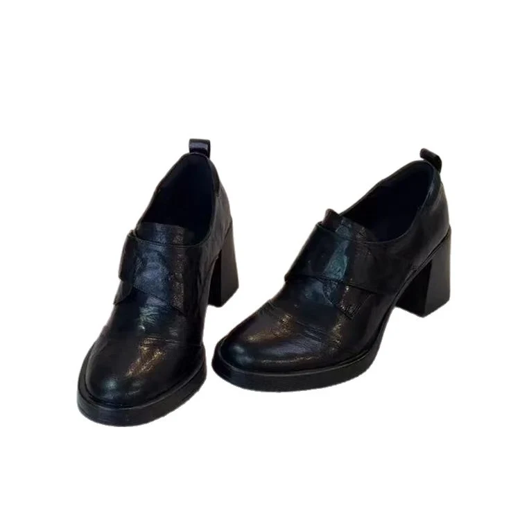 Damen Monkstrap-Loafer mit breitem Riemen und skulpturiertem Blockabsatz Drune