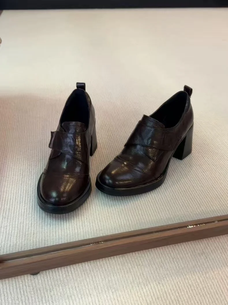 Damen Monkstrap-Loafer mit breitem Riemen und skulpturiertem Blockabsatz Drune