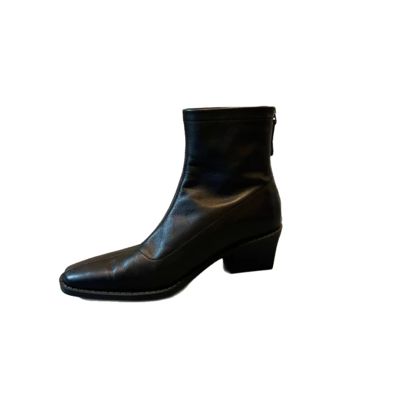 Damen Knöchelhohe Glattleder‑Stiefelette mit sculpted Keilabsatz Drune