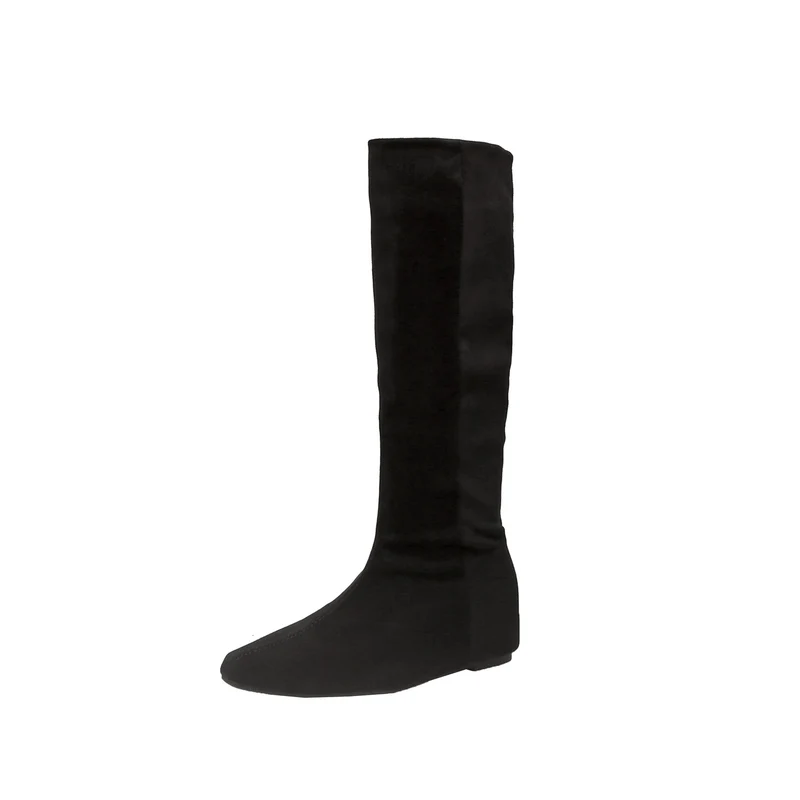 Damen Kniehohe Stiefel mit flacher Sohle und schlanker Schaftform Drune