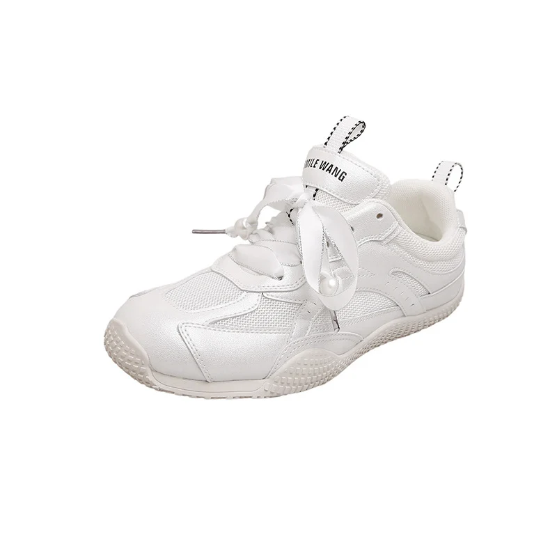 Damen Fashion-Sneaker mit dekorativer Schleifen-Schnürung und Perlenanhänger Drune