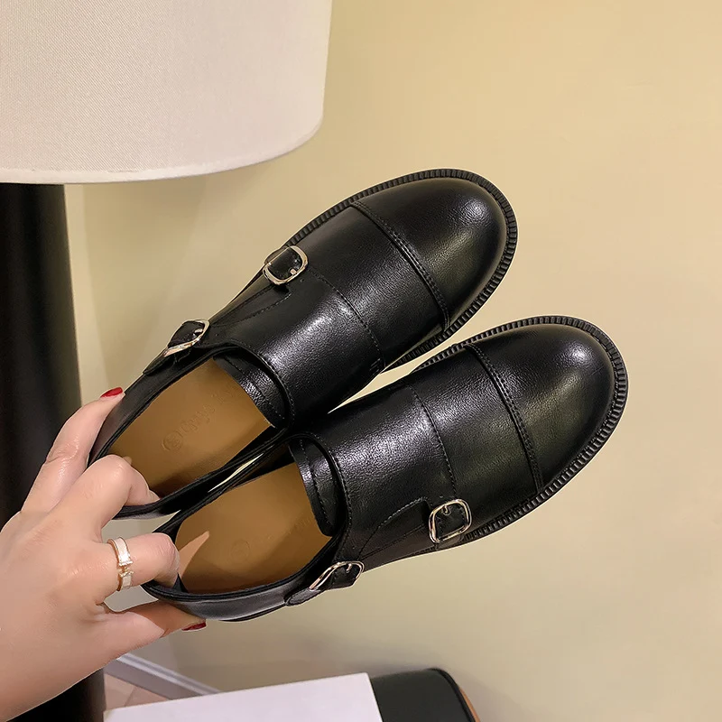Damen Doppel-Monkstrap-Brogues aus Glattleder mit Brogue-Perforation und Komfortfußbett Drune