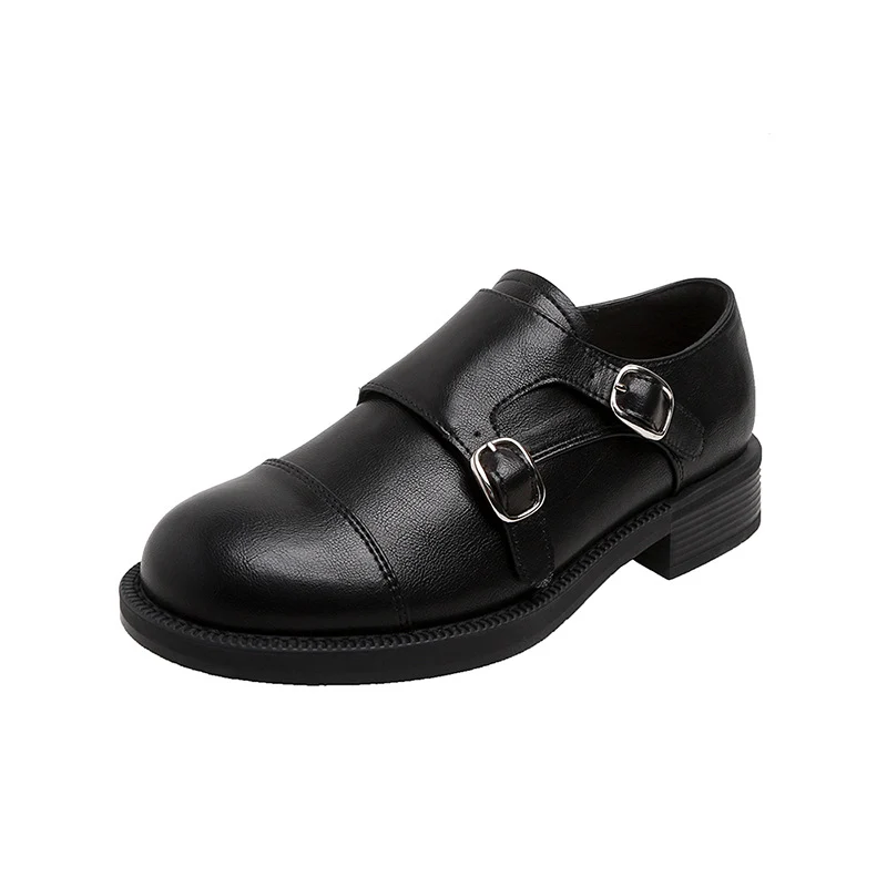 Damen Doppel-Monkstrap-Brogues aus Glattleder mit Brogue-Perforation und Komfortfußbett Drune
