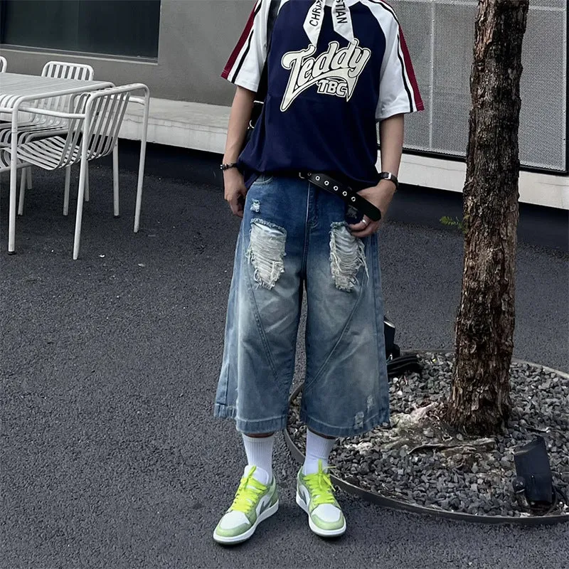 Herren Trendige Weitbein-Jeans Drune