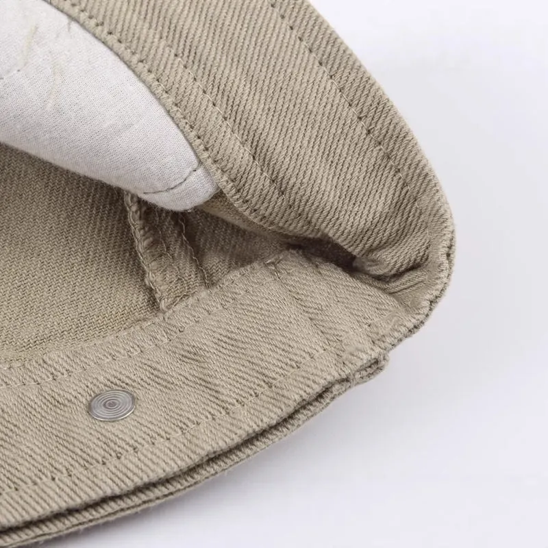 Herren Oversized Canvas-Jacke mit Cordkragen, Knopfverschluss und verdeckter Brusttasche Drune