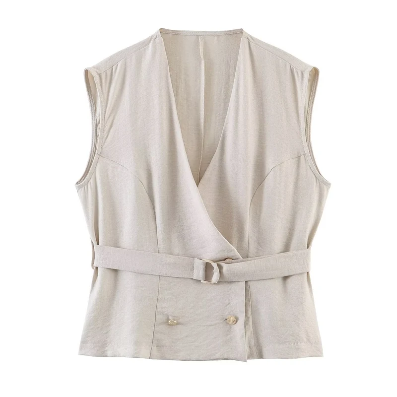 Damen Zweiteiliges Weste- und Plissee-Midirock-Set Drune