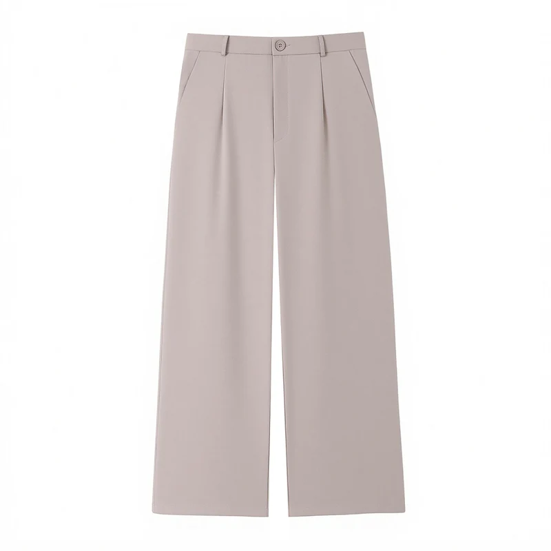 Damen Zweiteiliges tailliertes Weste- und Palazzo-Hosen-Set mit Bindegürtel Drune
