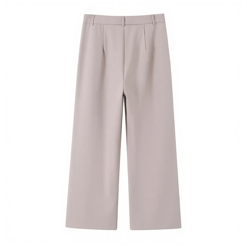 Damen Zweiteiliges tailliertes Weste- und Palazzo-Hosen-Set mit Bindegürtel Drune
