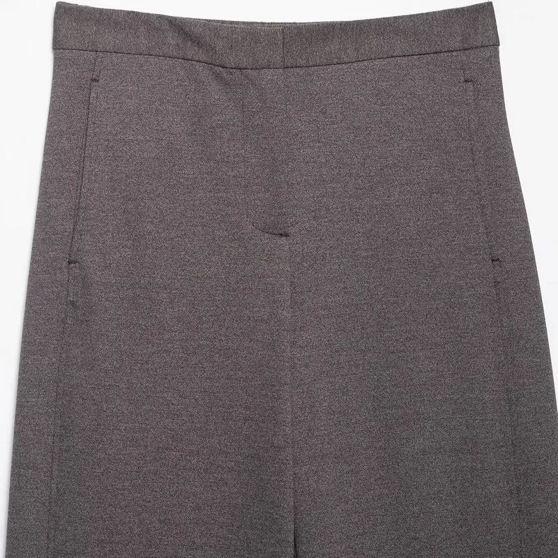 Damen Zweiteiliges Set aus Cropped-Boxy-Jacke mit Stehkragen und hochtaillierter weiter Hose Drune