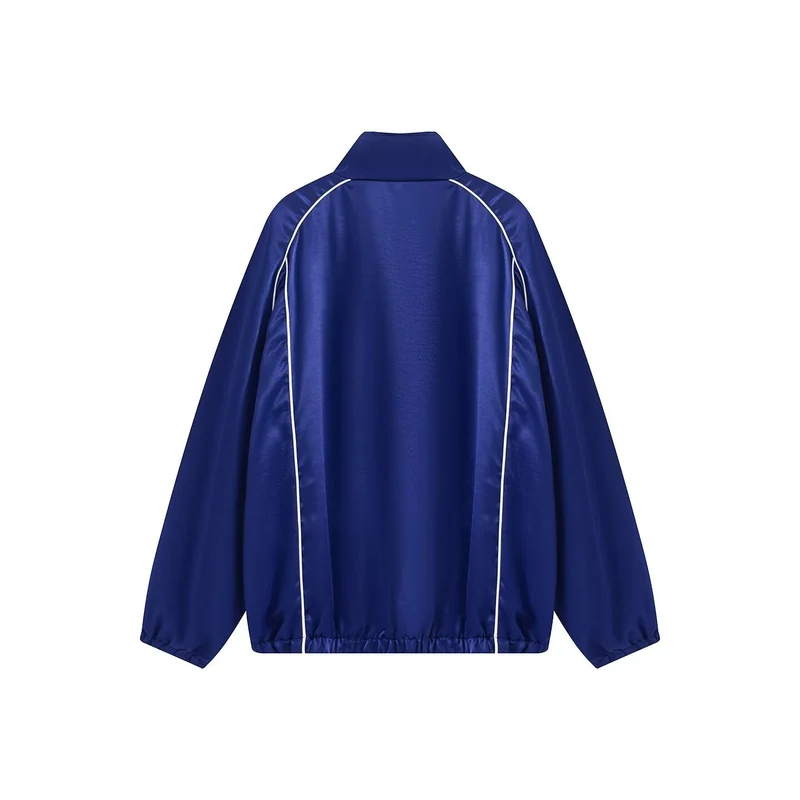 Damen Zweiteiliges Satin-Trainingsset mit Reißverschlussjacke und weitem Trackpant Drune