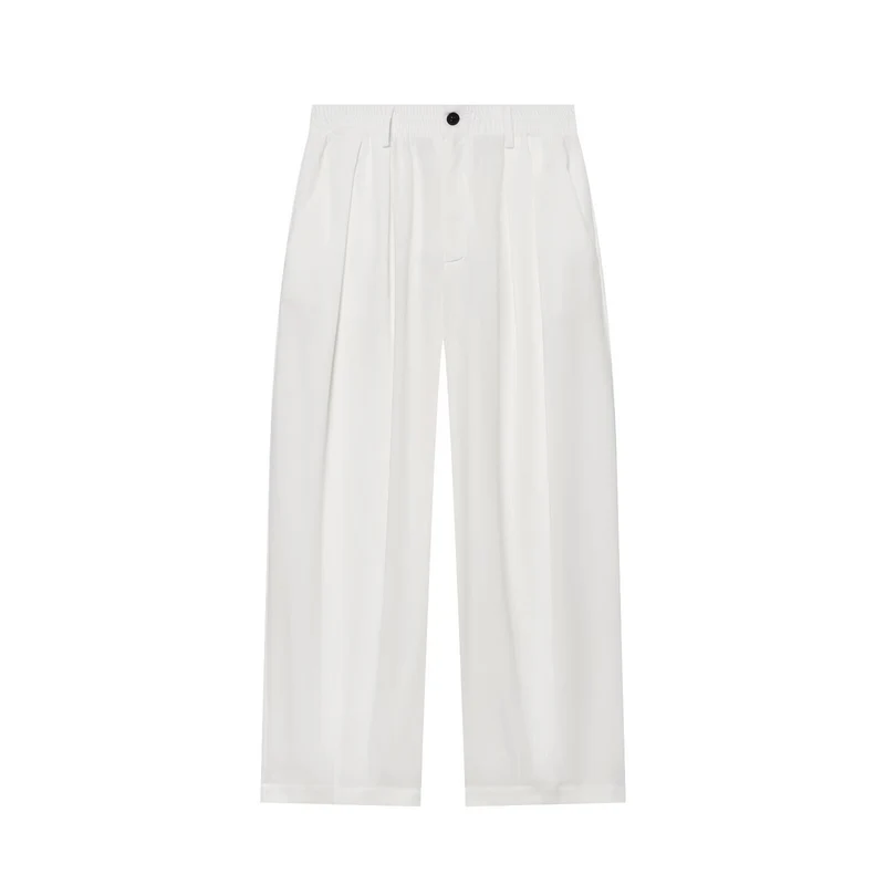 Damen Zweiteiliges Satin-Set mit weichem Oversized-Hemd und hochgeschnittener Palazzo-Hose Drune