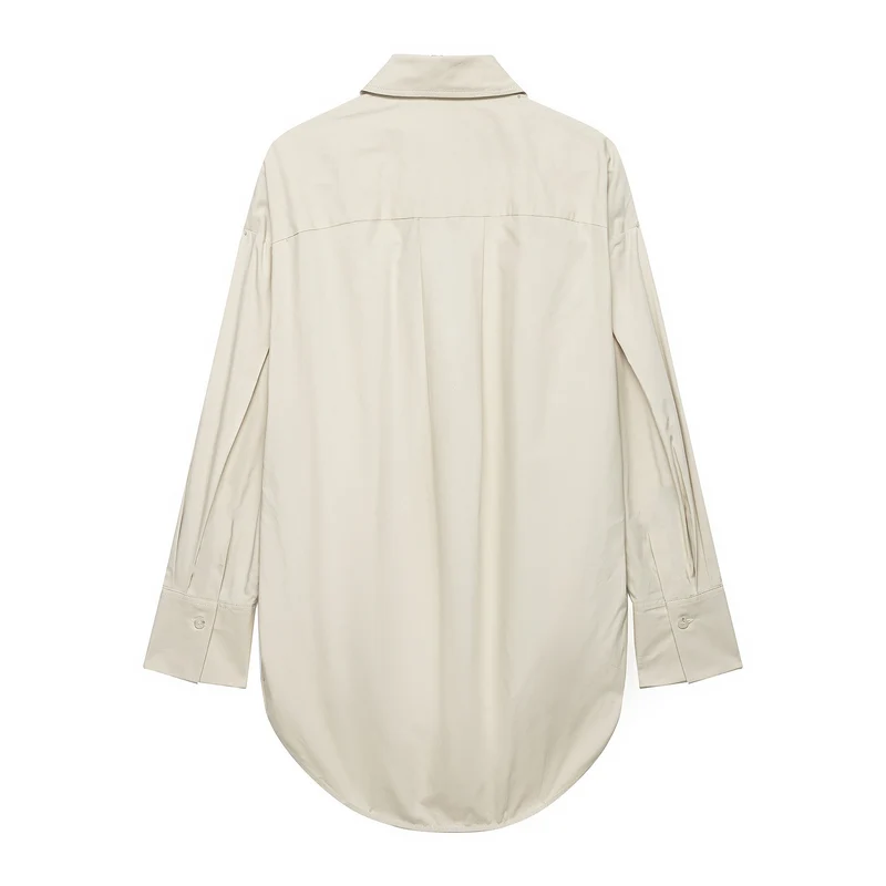 Damen Zweiteiliges Oversize-Hemd- und Weite-Faltenhose-Set Drune