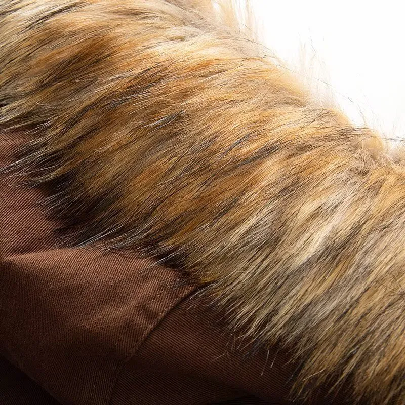 Damen Wattierte Parka-Jacke mit Teddyfutter und Kunstpelzkapuze Drune