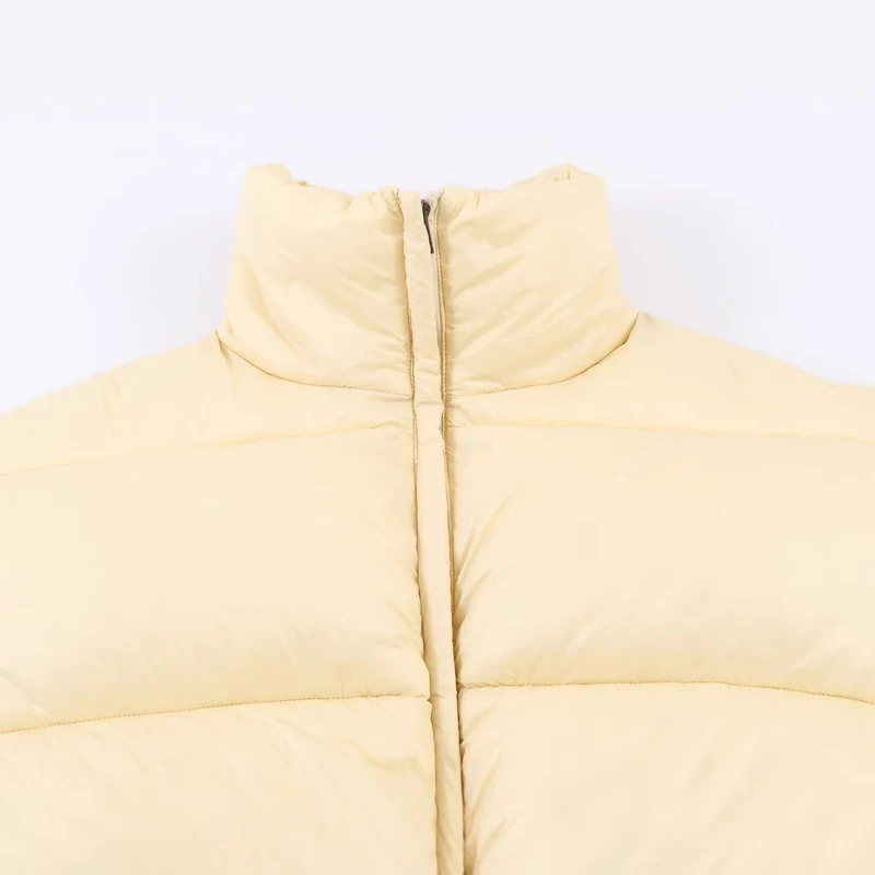 Damen Wattierte Kurzjacke mit Tunnelzug‑Taillierung und hohem Stehkragen Drune
