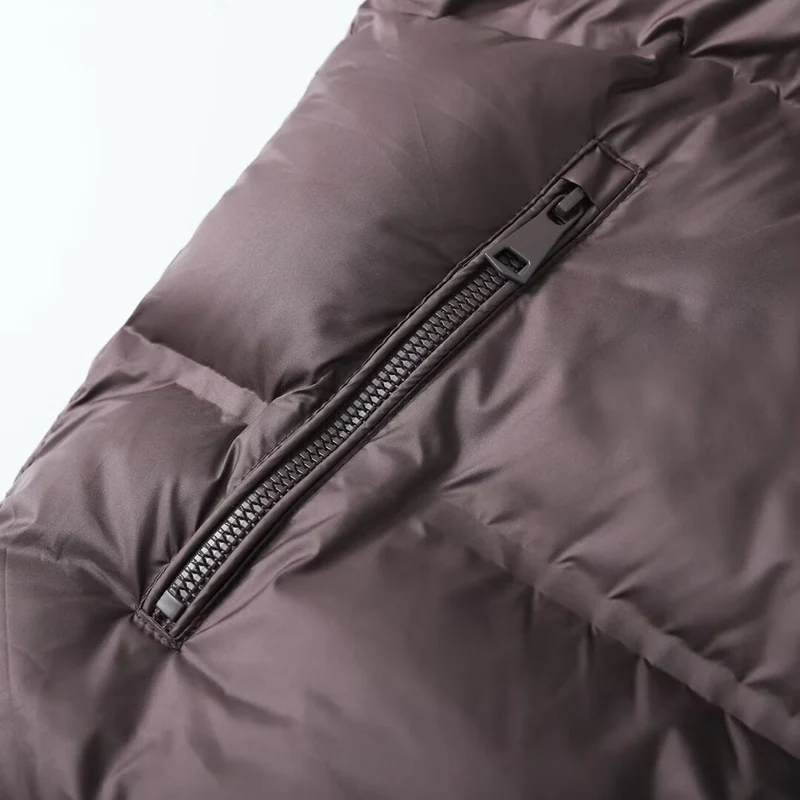 Damen Wattierte Cropped‑Steppweste mit hohem Stehkragen und Reißverschlusstaschen Drune