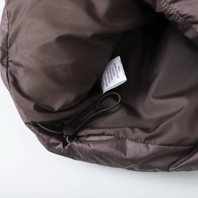 Damen Wattierte Cropped‑Steppweste mit hohem Stehkragen und Reißverschlusstaschen Drune