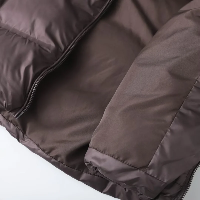 Damen Wattierte Cropped‑Steppweste mit hohem Stehkragen und Reißverschlusstaschen Drune