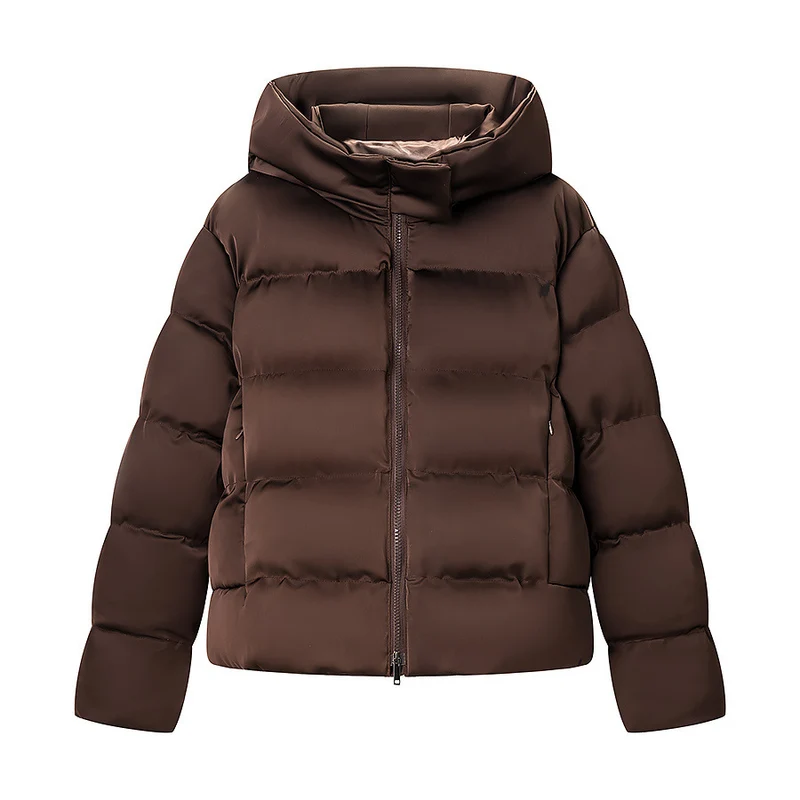 Damen Wärmende Kurz-Steppjacke mit Oversize-Kragen und 2‑Wege‑Reißverschluss Drune