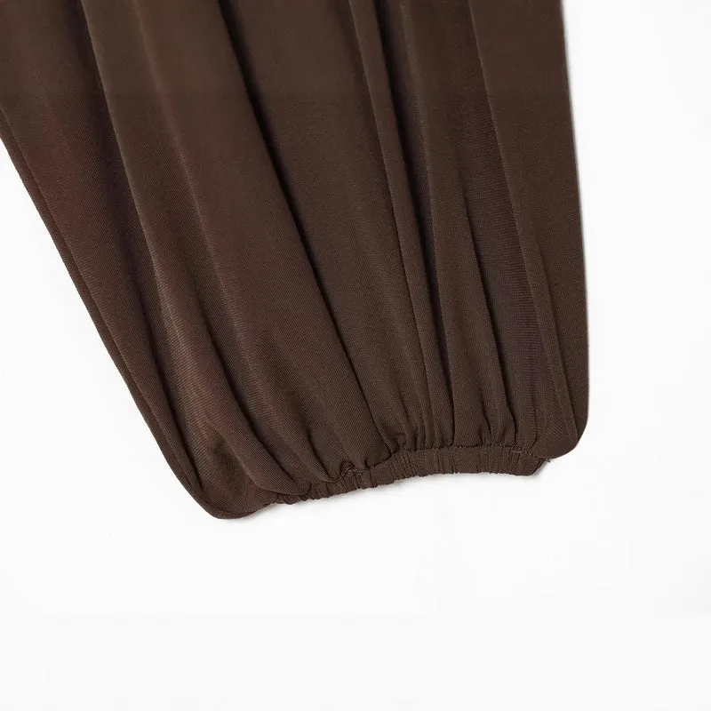 Damen Voluminöse Plissee-Bluse mit weiten Raglanärmeln und elastischem Bund Drune
