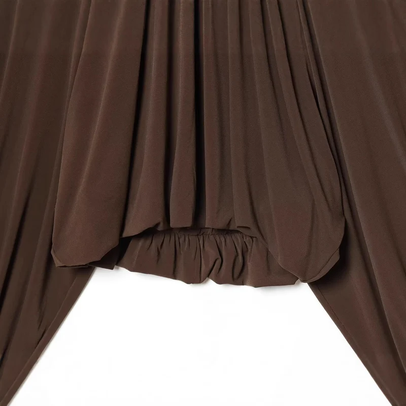 Damen Voluminöse Plissee-Bluse mit weiten Raglanärmeln und elastischem Bund Drune