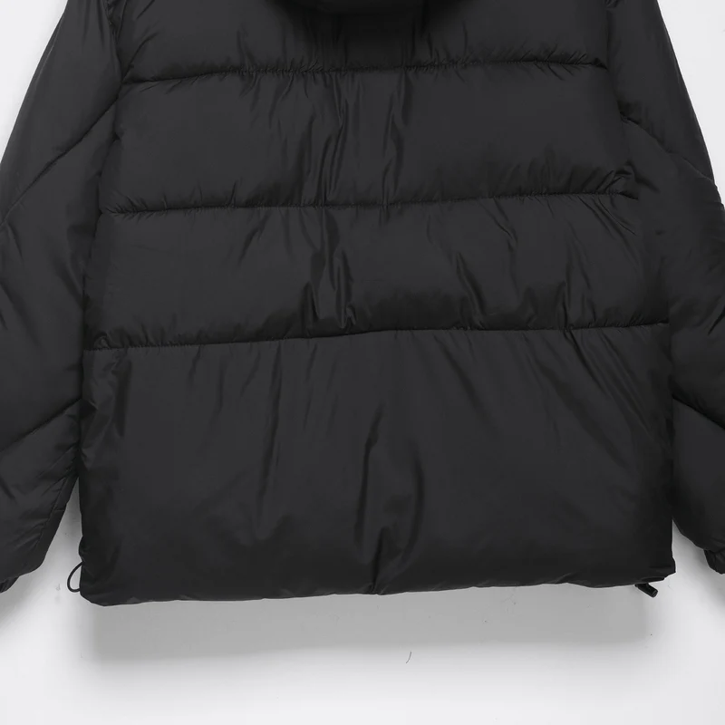 Damen Voluminöse Oversize Daunenjacke mit Kapuze und Kordelzug Drune