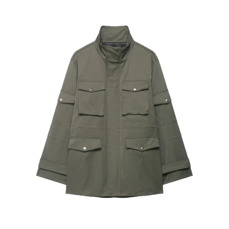 Damen Utility-Parka mit aufgesetzten Pattentaschen und hohem Stehkragen Drune