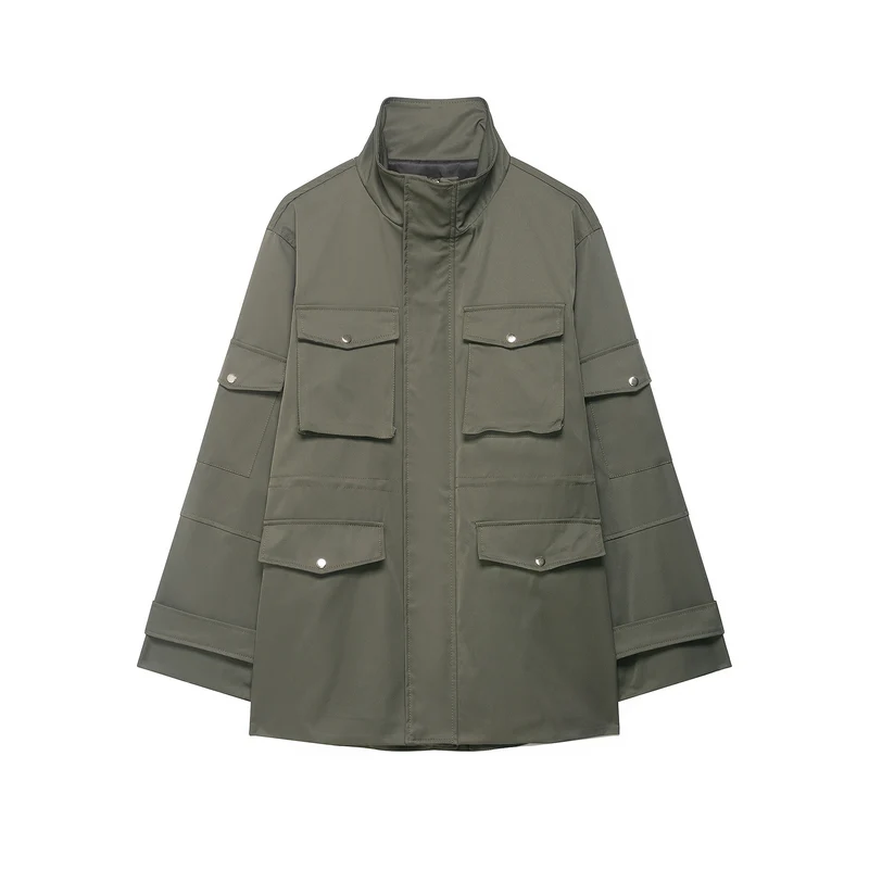 Damen Utility-Parka mit aufgesetzten Pattentaschen und hohem Stehkragen Drune