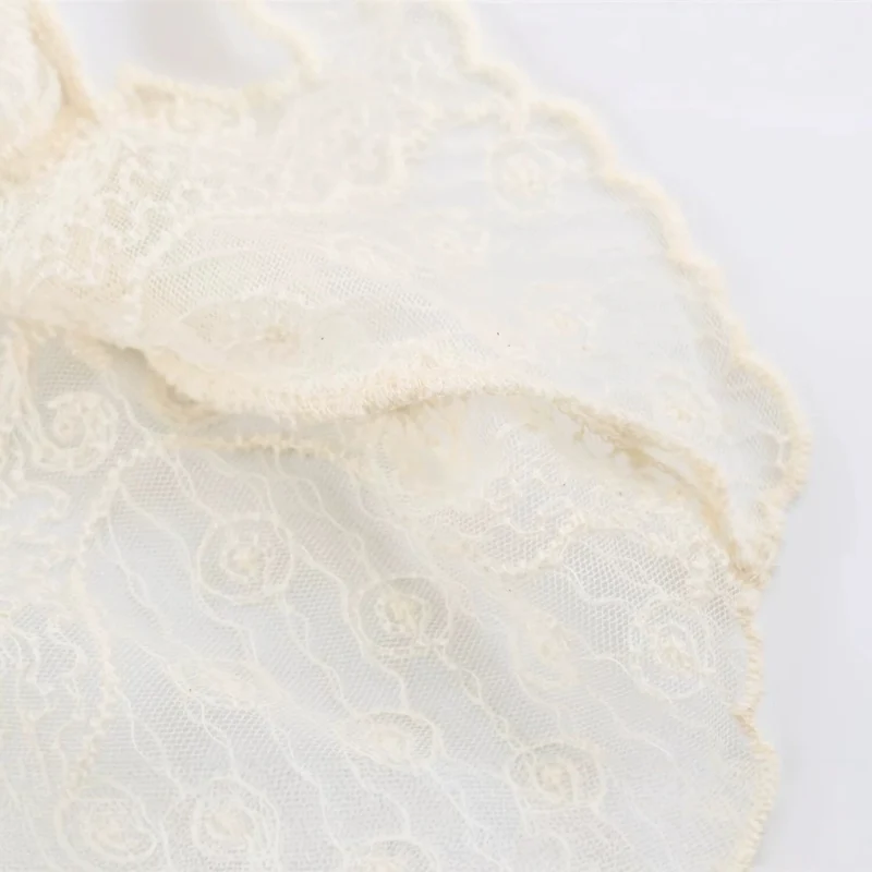 Damen Transparente Spitzenbluse im Peasant‑Stil mit Ballonärmeln Drune